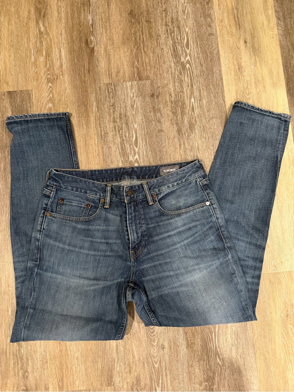 Bonobos Slim Straight Blue Washed Jeans